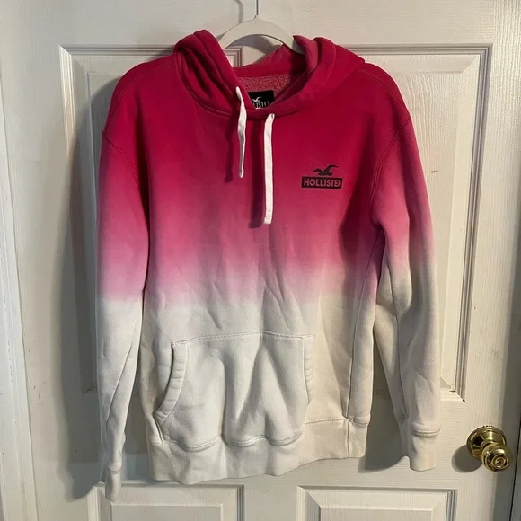 Hollister hoodie, hot pink fades to white, super soft, size small - Picture 1 of 4
